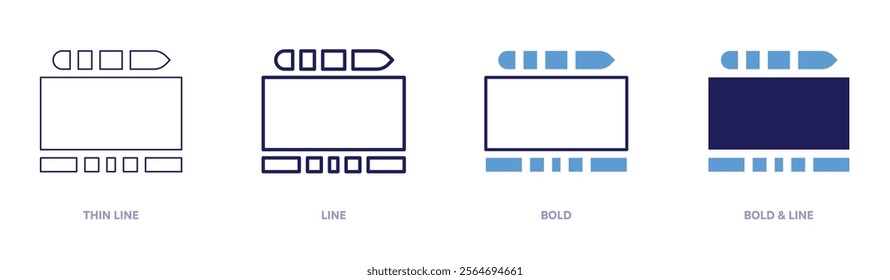 Tablet details icon in 4 different styles. Thin Line, Line, Bold, and Bold Line. Duotone style. Editable stroke.