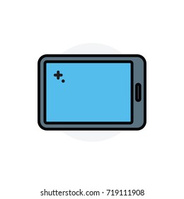 Tablet device concept Isolated Line Vector Illustration editable Icon