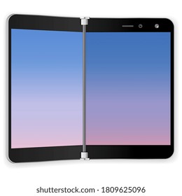 tablet device dual screen realistic design