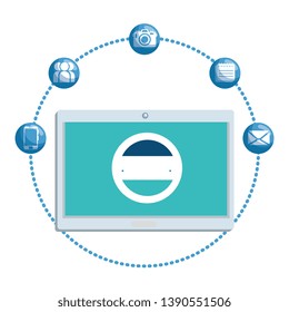tablet device electronic with ecommerce icons
