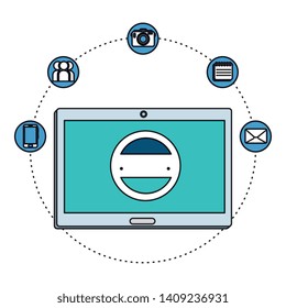 tablet device electronic with ecommerce icons