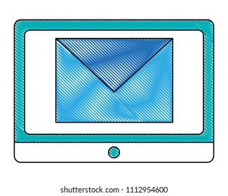 tablet device with envelope isolated icon