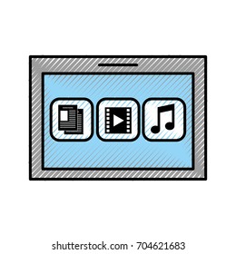 tablet device with files