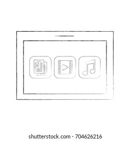 tablet device with files
