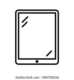 Symbol für Tablet-Geräte. Einzeln auf weißem Hintergrund. Einfache flache Vektorgrafik. EPS10-Symbol