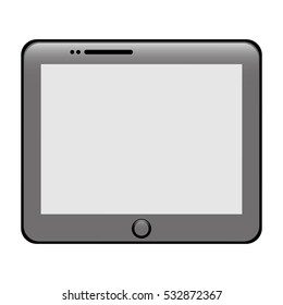 tablet device icon over white background. vector illustration