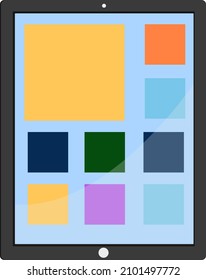 Tablet device, illustration, vector on a white background.