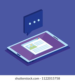tablet device isometric icon
