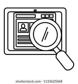tablet device with magnifying glass