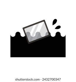 Tablet device malfunction water wet image illustration material