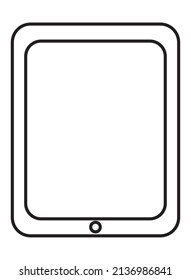 tablet device on white background