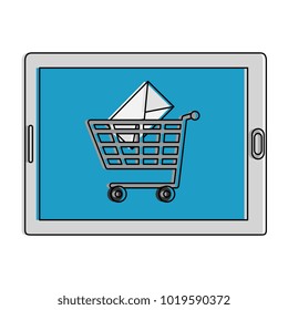 tablet device with shopping cart and email