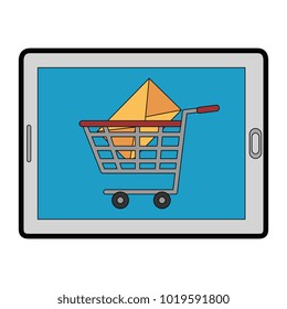 tablet device with shopping cart and email