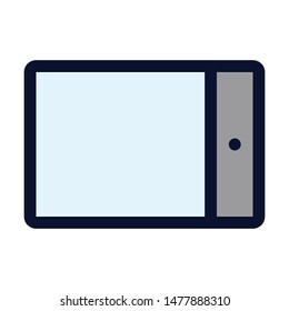 Tablet Device. Simple Vector Color Icon.