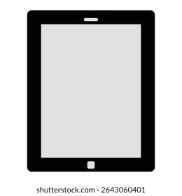 Tablet Device Vector Icon, Flat Touchscreen Silhouette.
