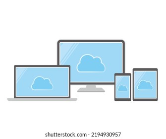 Computer.　Smartphones. Tablet devices. Vector illustration .