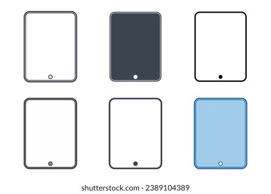 Tablet Digital device icon collection with different styles. Tablet phone icon symbol vector illustration isolated on white background