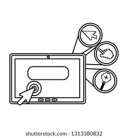 tablet with digital set icons
