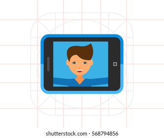 Tablet Display with Selfie Photo Icon