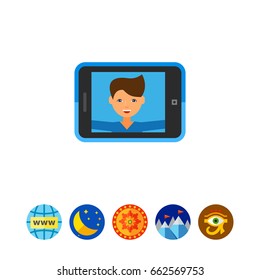 Tablet Display with Selfie Photo Icon