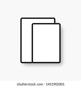 Tablet displays 12.9; 11. Template tablets, frames. Tablets computer icon isolated on white background.  Vector illustration. EPS10