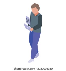 Tablet document icon isometric vector. Digital electronic. Online table