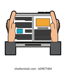 tablet with document on screen icon image 