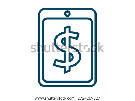 Tablet with Dollar Symbol Financial App Economic