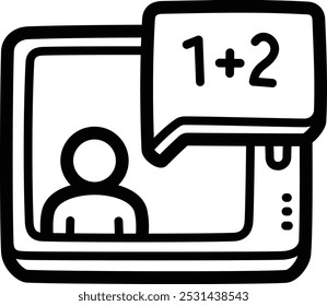 Icono e ilustración de Vector doodle de tableta