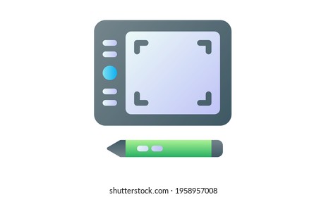 tablet drawing pen single isolated icon with smooth style