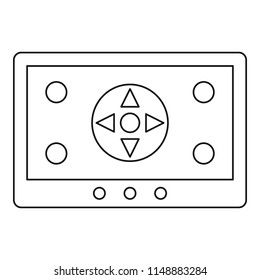 Tablet drone control icon. Outline tablet drone control vector icon for web design isolated on white background