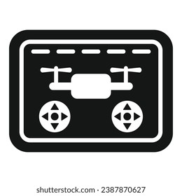 Icono de control de drones de Tablet PC vector simple. Espía de red. Tecnología de mapas digitales