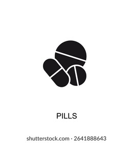 Tablet Drug vector icon, Flat design illustration of pills, Medical pharmacy pills for drugs  antibiotics, vitamins or aspirin tablets. white blisters isolated icon with pills and capsule