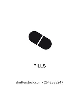 Tablet ícone de vetor de medicamento, ilustração de design plano de pílulas, pílulas de farmácia médica para medicamentos antibióticos, vitaminas ou comprimidos de aspirina.