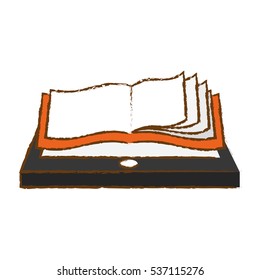 tablet and ebook  icon over white background. colorful design. vector illustration