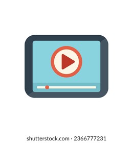 Tablet edit icon flat vector. Montage film. Footage editor isolated