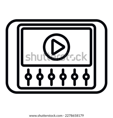 Tablet edit video icon outline vector. Montage film. Animation footage