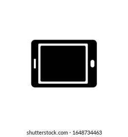 Tablet electronic device vector icon in black flat shape design isolated on white background