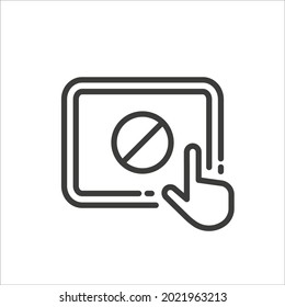 Tablet with error icon and white background.