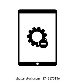 Tablet Error System Vector Illustration. System Error Icon, System Not Working Sign.