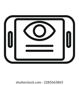 Tablet eye test icon outline vector. Health clinic. Optical clinic