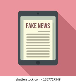 Tablet fake news icon. Flat illustration of tablet fake news vector icon for web design