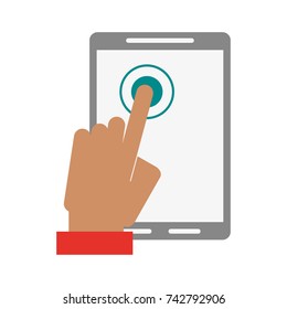 tablet finger tap icon image 
