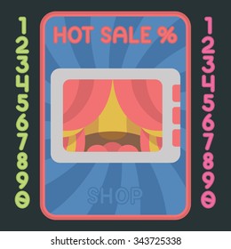 Tablet flat design colorful icon. Vector hot sale label.