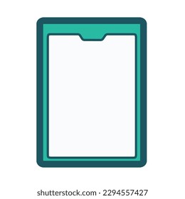 Tablet flat icon green color vector