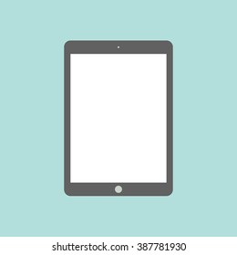 Tablet flat icon in ipad style. Tablet computer with blank screen. Vector illustration. EPS10.