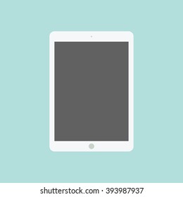 Tablet flat icon in ipad style. Tablet computer with blank screen. Vector illustration. EPS10.