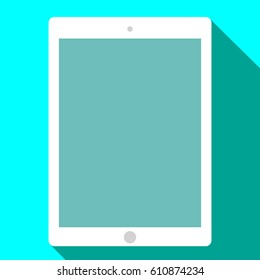 Tablet flat icon in ipad style. vector illustrator.