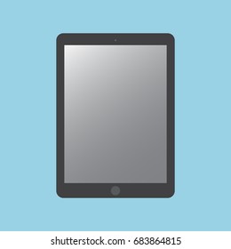 Tablet flat icon in ipad style. Tablet computer with blank screen. Vector illustration. EPS10.