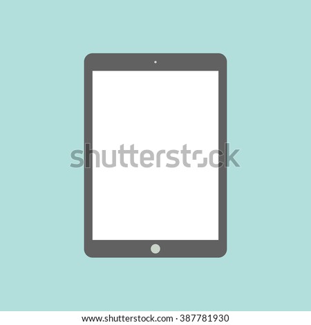 Tablet flat icon in ipad style. Tablet computer with blank screen. Vector illustration. EPS10.